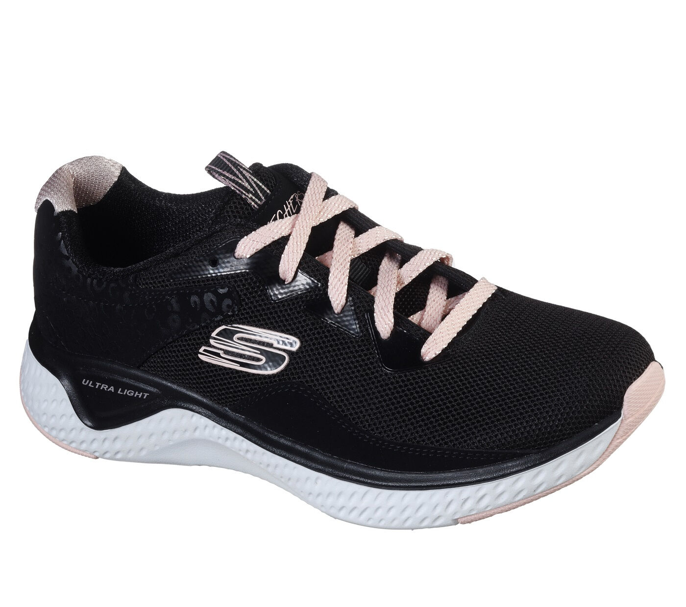 black and pink skechers