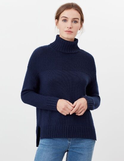 navy blue roll neck