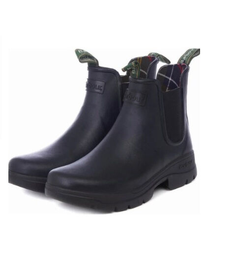 barbour chelsea welly boot with logo detail