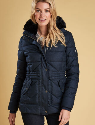 barbour quilted jacket navy