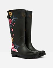 printed wellies with adjustable back gusset