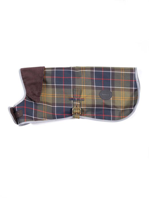 barbour tartan fleece lined waterproof dog coat