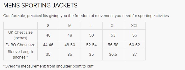 barbour jacket size guide